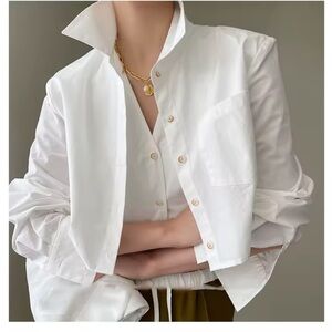 2-layer design Women's Button-Up Shirt